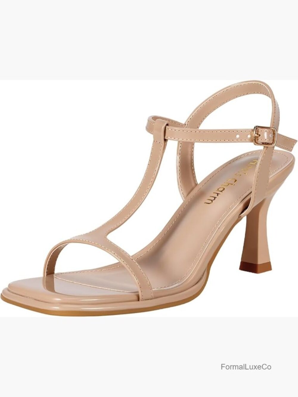 Stiletto Strappy Heeled Sandals Square Open Toe 3.15" Heel Party Shoes